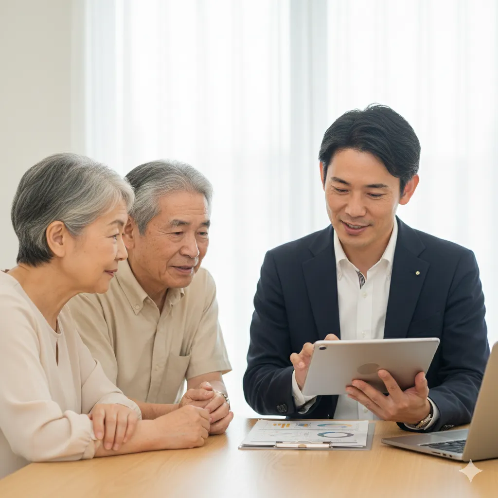 ケアマネジャーと書類のイラスト